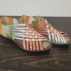 Sheridan Mia Leather Sandals Strapy 8.5